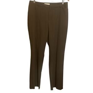 Coldwater Creek Women Natural Fit‎ Pants 12 Brown Straight Leg Minimal Office